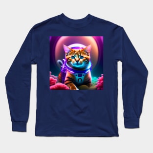 AstroNaut Cat With Halo Long Sleeve T-Shirt